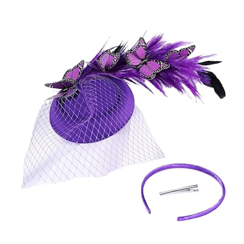 SANRLO Stirnbänder, Haarschmuck für Damen, 1920er-Jahre-Feder-Fascinator, Hut, Stirnband für Mädchen, Abschlussball, Haarspangen für Teenager, Erwachsene, Bankett, Pferdeschwanz, Haarnadel von SANRLO