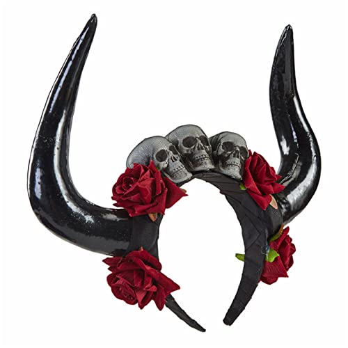 SANRLO Stirnbänder, Haarschmuck für Damen, Antilopen-Haarband, Halloween, Horn, Teufelshörner, Stirnband, Totenkopf-Stirnband, Gothic-Kopfschmuck, Tag der Toten von SANRLO