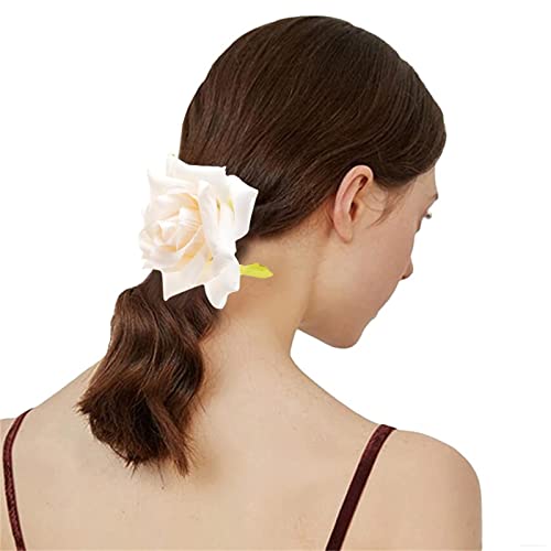 SANRLO Stirnbänder, Haarschmuck für Damen, Blumen-Haargummis für Damen, Rosen-Haargummis, Blumen-Haargummi, Blume, Pferdeschwanz-Halter, Blume, elastisches Band von SANRLO