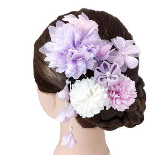 SANRLO Stirnbänder, Haarschmuck für Damen, Blumen-Haarnadeln mit Gänseblümchen-Zubehör für Frauen und Mädchen, floraler Japonismus für Tsumami-Kopfschmuck, Haarschmuck von SANRLO