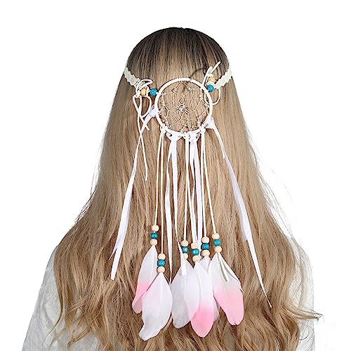 SANRLO Stirnbänder, Haarschmuck für Damen, Bohemian-Feder, Haarband für 55–60 cm Kopfumfang, für Kinder und Mädchen, Geburtstagsgeschenk von SANRLO