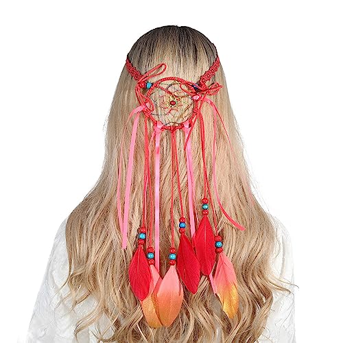 SANRLO Stirnbänder, Haarschmuck für Damen, Bohemian-Feder, Haarband für 55–60 cm Kopfumfang, für Kinder und Mädchen, Geburtstagsgeschenk von SANRLO