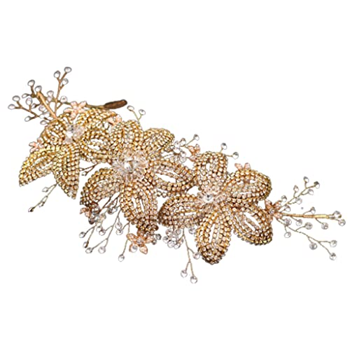 SANRLO Stirnbänder, Haarschmuck für Damen, Brautkrone für Strass, Hochzeit, Haarschmuck, Brautschmuck, luxuriöser Kristall, Braut-Kopfbedeckung, Gold/Silber von SANRLO