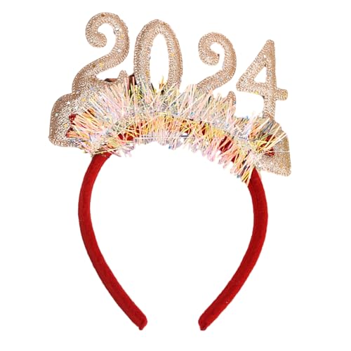 SANRLO Stirnbänder, Haarschmuck für Damen, Erwachsene, Teenager, 2024, Neujahr, Lametta, Pailletten, Buchstaben-Stirnband, Karneval, Haarreifen, Weihnachten, Fotografieren, Kopfschmuck von SANRLO