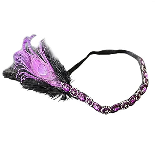 SANRLO Stirnbänder, Haarschmuck für Damen, Feder-Kopfschmuck, Karneval, Flapper-Stirnband, Karneval, Kopfschmuck, Federn, Maskerade, Kopfschmuck, Gatsby-Kopfschmuck von SANRLO