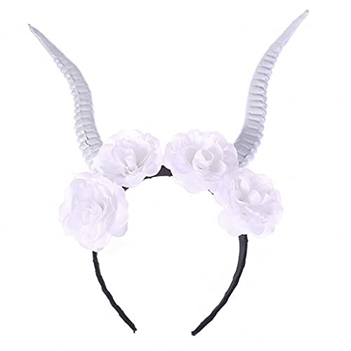 SANRLO Stirnbänder, Haarschmuck für Damen, Hirschhorn-Stirnband, Geweih, Haarreif für Halloween, Blume, Tierhorn, Haarband, Gothic-Requisiten, Thema für kreative Partykosten von SANRLO