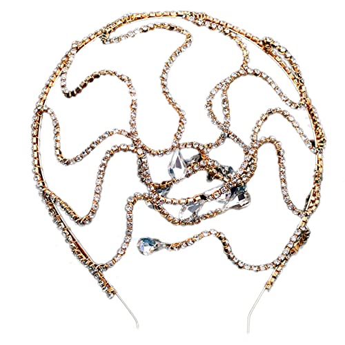 SANRLO Stirnbänder, Haarschmuck für Damen, Kristall-Braut-Stirnband, Hochzeit, Medusa, Stirnband, Schlange, Strass, Schlangen-Stirnband, Schlangen-Kopfkette, MedusaCrown Kopfschmuck von SANRLO