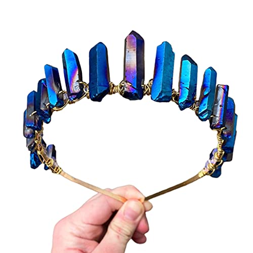 SANRLO Stirnbänder, Haarschmuck für Damen, Kristallkrone, natürlich, für Strass, Steinlegierung, Stirnband, Mond, Party, Geschenk, Hexerei, Zubehör, Haar-Accessoire von SANRLO