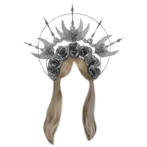 SANRLO Stirnbänder, Haarschmuck für Damen, Kronen-Kopfbedeckung, DIY-Material SunGoddess, Barock-Kopfschmuck, Blumen-Haarband, DIY-Set, Barockkrone von SANRLO