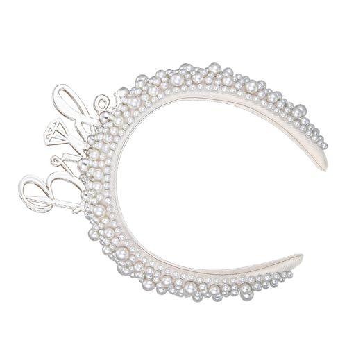 SANRLO Stirnbänder, Haarschmuck für Damen, Kunstperlen-Stirnband für Hochzeit, Party, eleganter Haarreif für Frauen, Brautparty, Geschenk, Junggesellinnenabschied, Kopfbedeckung von SANRLO