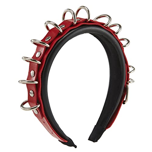 SANRLO Stirnbänder, Haarschmuck für Damen, PU-Leder-Stirnband, Gothic-Tiaras, Lederschnalle, Stirnband, Rock-Stirnband, Punk-Stirnband, Steampunk-Stirnband, PU-Leder-Kopfschmuck von SANRLO