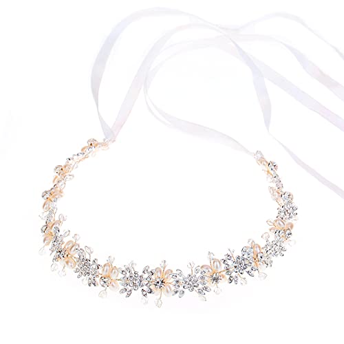 SANRLO Stirnbänder, Haarschmuck für Damen, Party-Stirnband, Strass, Blume, Haarband, Diadem, Kopfschmuck, Mädchen, Kopfschmuck, Brautparty, Haarschmuck von SANRLO