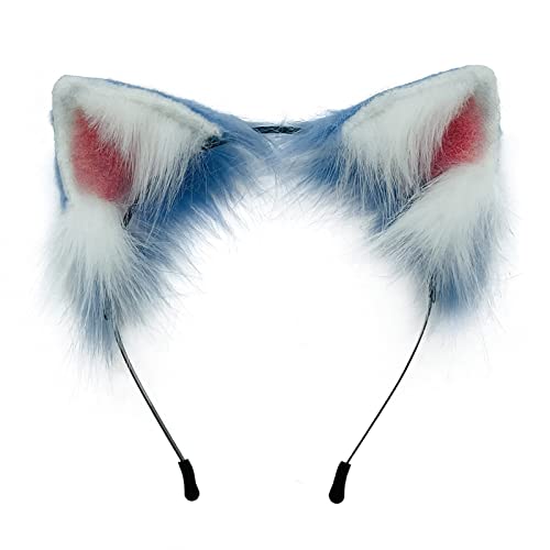 SANRLO Stirnbänder, Haarschmuck für Damen, Tiermotiv für Katzenohren, pelzige Kätzchenohren, Haarband, Halloween, Party, Anime, Cosplay, Fancy von SANRLO