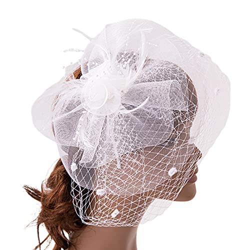 SANRLO Stirnbänder, Haarschmuck für Damen, Vintage-Fascinator, Hut, Stirnband für Teeparty, Hochzeit, Kostüm, Pillbox, Hut, Damenschmuck für Beerdigung/Hochzeit von SANRLO