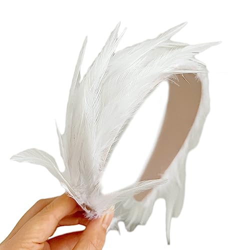 SANRLO Stirnbänder, Haarschmuck für Damen, Vintage-Fascinator, exquisite Federn für Teeparty, Hochzeit, Kostüm, Haarreifen für Beerdigung/Hochzeit von SANRLO