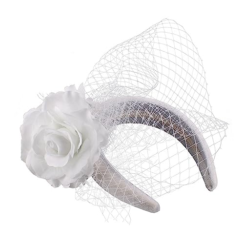 SANRLO Stirnbänder, Haarschmuck für Damen, Vintage-Fascinator, exquisite Rose für Teeparty, Hochzeit, Kostüm, Pillbox, Hut, Damenschmuck für Beerdigung/Hochzeit von SANRLO