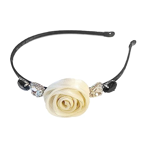 SANRLO Stirnbänder, Haarschmuck für Damen, Vintage-Kristall-Stirnband, Rose, Kopfschmuck, Party-Requisiten, atemberaubende Krone, auffälliges Stirnband, koreanischer Stil von SANRLO