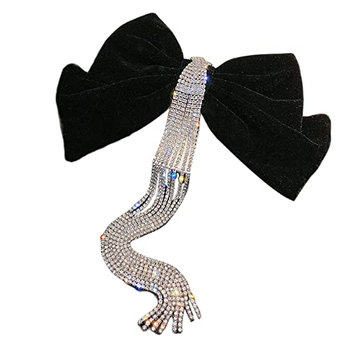 SANRLO Stirnbänder, Haarschmuck für Damen, Vintage-Stil, große Schleife, mit Strass, handgefertigt, Brautschmuck, Schmetterlings-Haarspange, Abschlussball, Party-Zubehör von SANRLO