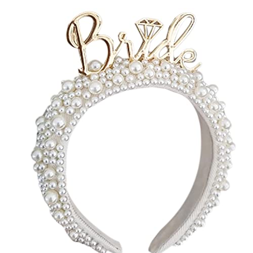 SANRLO Stirnbänder, Haarschmuck für Damen, Vollperlen-Stirnband, Haarreif, Vintage-Stil, Festzug, Abschlussball, Brautschleier für Hochzeit, Braut, Hochzeit, Haarschmuck von SANRLO