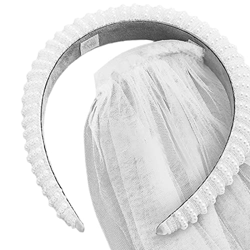 SANRLO Stirnbänder, Haarschmuck für Damen, Vollperlen-Stirnband, Haarreif, Vintage-Stil, Festzug, Abschlussball, Brautschleier für Hochzeit, Braut, Hochzeit, Haarschmuck von SANRLO