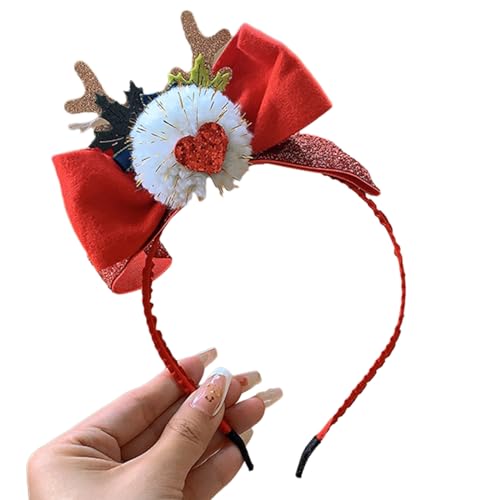 SANRLO Stirnbänder, Haarschmuck für Damen, Weihnachts-Stirnband, Schleife, Geweih, Kopfreif, Party-Requisiten, Zubehör, Festival, Party, Haarband, Kinder und Erwachsene von SANRLO