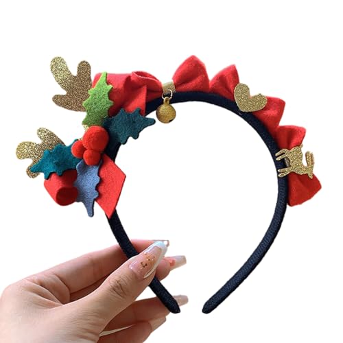 SANRLO Stirnbänder, Haarschmuck für Damen, Weihnachts-Stirnband, Schleife, Geweih, Kopfreif, Party-Requisiten, Zubehör, Festival, Party, Haarband, Kinder und Erwachsene von SANRLO