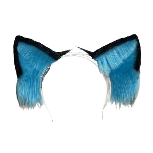 SANRLO Stirnbänder, Haarschmuck für Damen, Wolfsohr, Haarband, Kätzchen, Mädchen, Cosplay, Zubehör, Tierohren, Pelzanzug, Maskerade, Halloween, Cosplay, Party von SANRLO