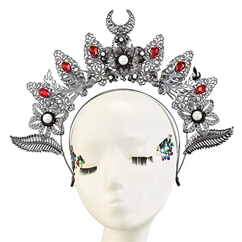 SANRLO Stirnbänder, Haarschmuck für Damen, barocke Krone, HaloCrown, Kopfschmuck, HaloCrown, Kopfbedeckung, Stirnband von SANRLO