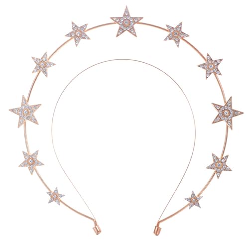 SANRLO Stirnbänder, Haarschmuck für Damen, doppellagiges Strass-Stern-Stirnband für Frauen, Brautkrone, glitzernder Kopfschmuck, Brautparty, Kopfschmuck von SANRLO