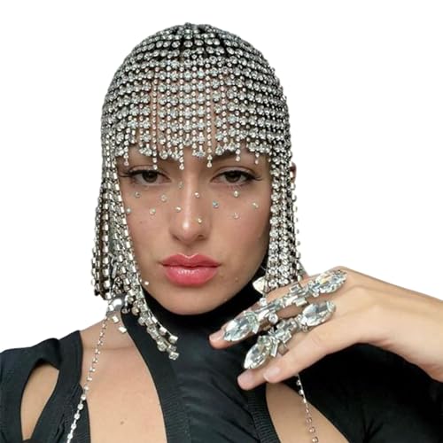 SANRLO Stirnbänder, Haarschmuck für Damen, glitzernde Strass-Kopfkette, Hut für Nachtclub, Maskerade, Party, Haarkette, Karneval, Kopfschmuck, formelle Haarschmuck von SANRLO