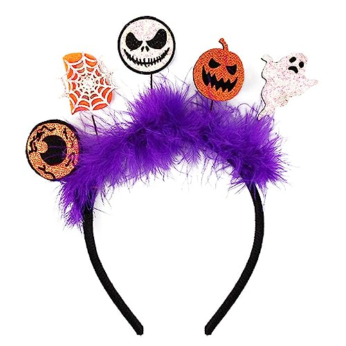 SANRLO Stirnbänder, Haarschmuck für Damen, gruseliges Halloween-Stirnband, Halloween-Haarspangen, niedlicher Haarreifen, Kunststoff-Filz-Stirnband für Damen und Mädchen von SANRLO