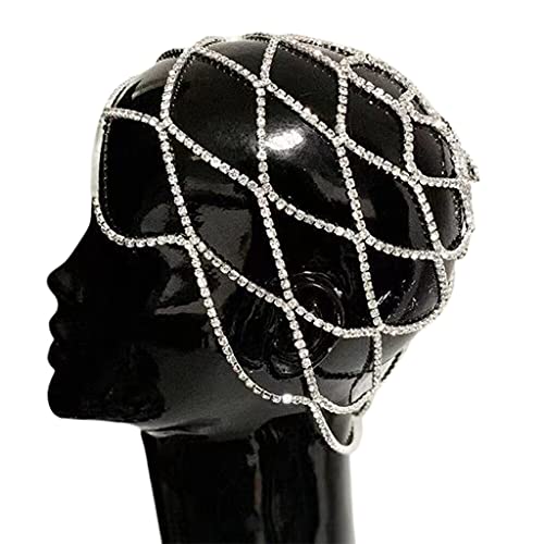SANRLO Stirnbänder, Haarschmuck für Damen, hohl, für Strass-Mesh-Kopfschmuck, Hochzeit, für Kopfkette, Schmuck, luxuriöses Kristall-Stirnband für Kopfhaar von SANRLO
