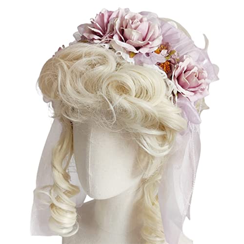 SANRLO Stirnbänder, Haarschmuck für Damen, modisch, mehrfarbig, Spitze, Blumenform, Haarreif mit Fliege, Dekoration, Bühne, Hochzeit, Party, Frauenstyling für Kopf von SANRLO