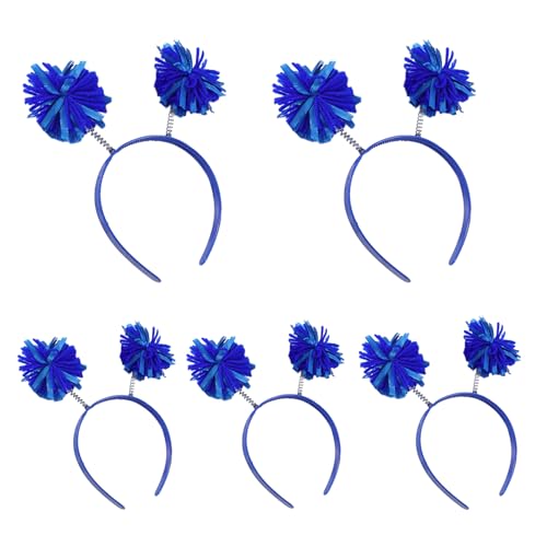 SANRLO Stirnbänder, Haarschmuck für Damen, niedliches Haarband mit bunten Pompons, perfekt für Partys, Bühnenauftritte, auffälliges Party-Stirnband, Geburtstags-Kopfbedeckung von SANRLO