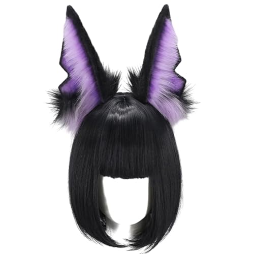 SANRLO Stirnbänder, Haarschmuck für Damen, realistischer Wolfsohr, Haarreif, für Damen, Musik, Festivals, Make-up, Stirnband für Ostern, Karneval, Cosplay, Haarschmuck von SANRLO