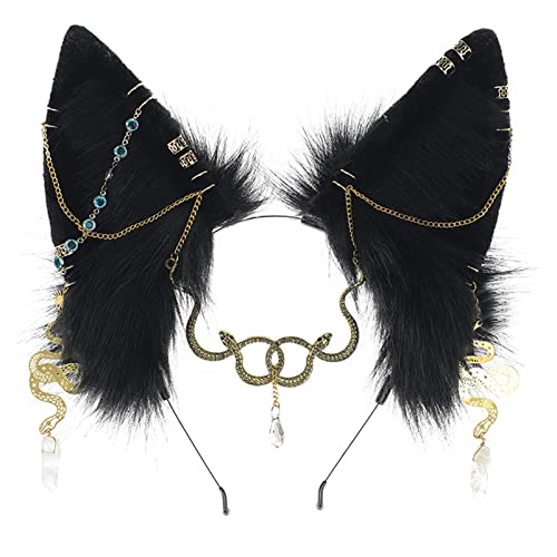 SANRLO Stirnbänder, Haarschmuck für Damen, sexy Hundeohr-Stirnband, dunkles Zubehör, Cosplay, Tierohren, Pelzanzug, Maskerade, Halloween, Cosplay, Party von SANRLO