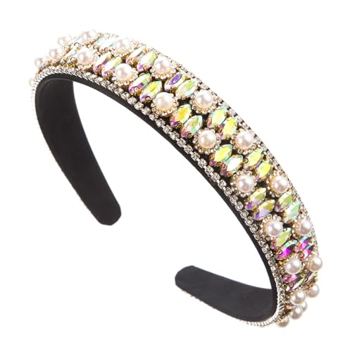 Stirnbänder mit breiter Krempe, rutschfeste Stirnbänder für Mädchen, zum Waschen des Gesichts, Sport, Strass-Stirnbänder für Damen, Strass-Stirnbänder für Mädchen, Strass-Stirnbänder von SANRLO