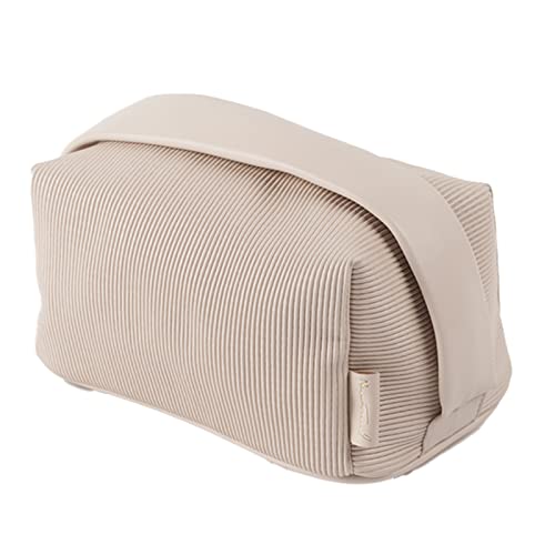 Tragbare Reise-Kulturbeutel, Make-up-Tasche, Toast-Kosmetiktasche, großes Fassungsvermögen, lässige Aufbewahrungstasche für Damen und Mädchen, Weiß, Größe M Tragbare Reise-Kulturbeutel, Make-up-Tasche, Toast-Kosmetiktasche, großes Fassungsvermögen, lässige Aufbewahrungstasche für Damen und Mädchen, Weiß, Größe M von SANRLO
