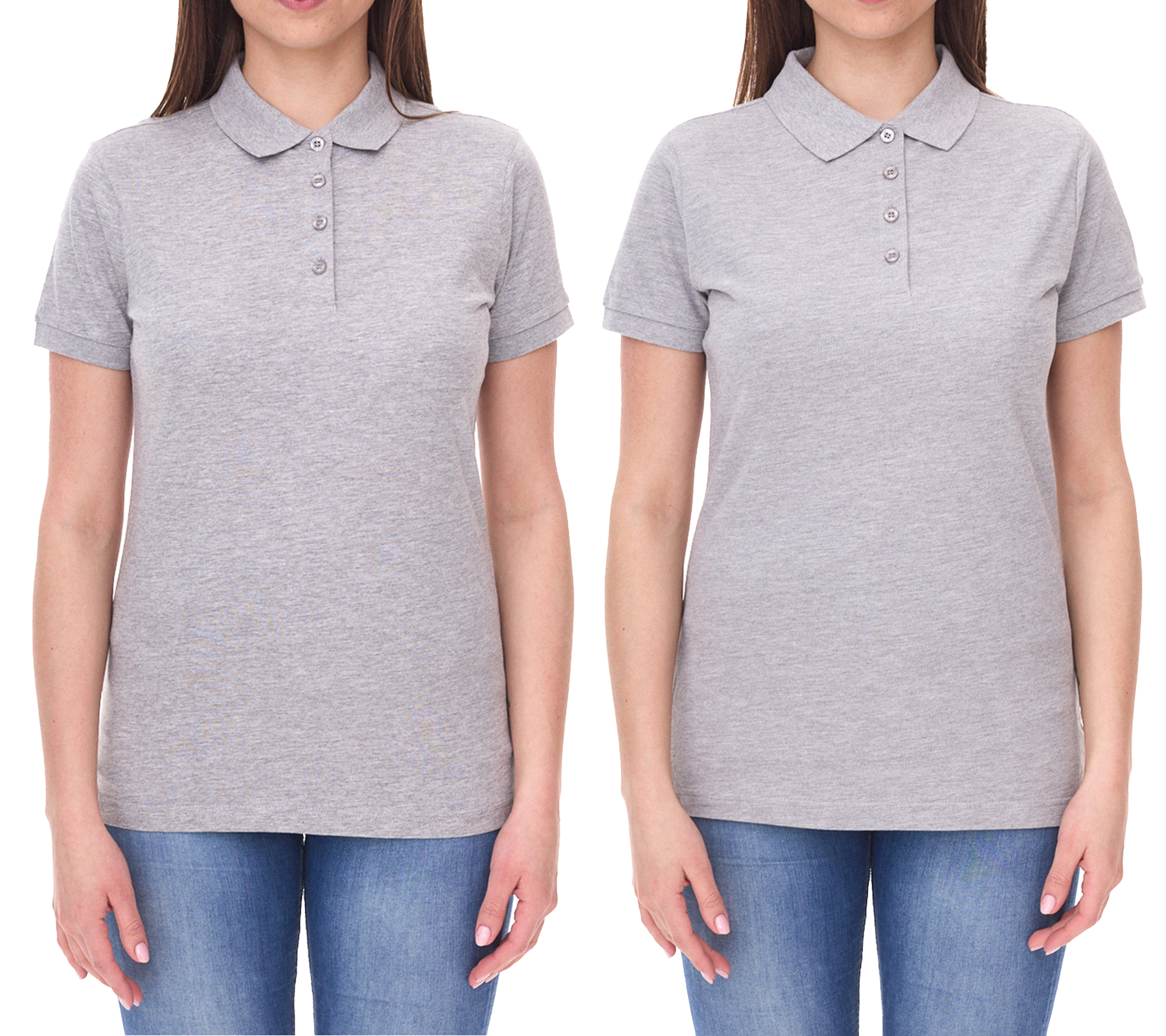 SANTINO Damen Polo-Shirt aus Bio-Baumwolle Polo-Hemd mit 4er Knopfleiste Kurzarm-Shirt meliert Grau SANTINO Damen Polo-Shirt aus Bio-Baumwolle Polo-Hemd mit 4er Knopfleiste Kurzarm-Shirt meliert Grau von SANTINO