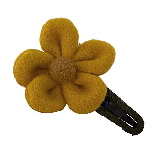 SANWOOD Haarnadel mit glattem Rand, elegante Blumen-Damen-Haarspange, Haarschmuck, groß Gelb von SANWOOD