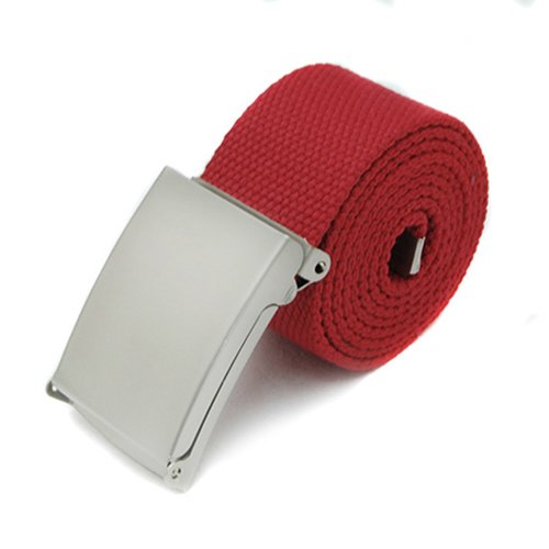 Stoffgürtel Canvas Belt Herren Gürtel Jeans Gürtel Damen Gürtel (Rot) von SANWOOD