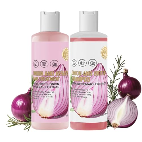 Zwiebel-Shampoo- und Conditioner-Set – mit Rosmarin-Extrakt, feuchtigkeitsspendend & wiederherstellend, für krauses, trockenes Haar, sanfte Reinigung der Haarpflege für Männer und Frauen, alle Zwiebel-Shampoo- und Conditioner-Set – mit Rosmarin-Extrakt, feuchtigkeitsspendend & wiederherstellend, für krauses, trockenes Haar, sanfte Reinigung der Haarpflege für Männer und Frauen, alle von SANZHUAN