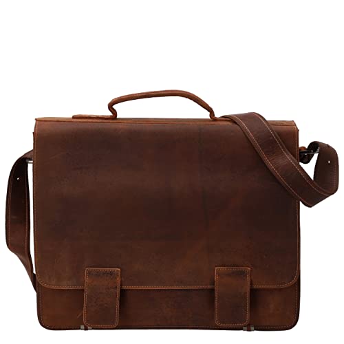 Sattlers & Co. Aktentasche The Standardo Vili Briefcase L | klassische Aktentasche aus echtem Leder | gepolstertes Laptopfach für Geräte bis 15,6 Zoll | geeignet für DIN A4-Unterlagen (sandel) von SATTLERS & CO HANDCRAFTED