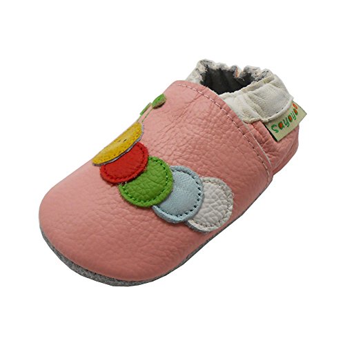 SAYOYO Caterpillars WeichesLeder Lauflernschuhe Krabbelschuhe Babyschuhe, 25/26 (24-36) XXL Monate, Rosa von SAYOYO