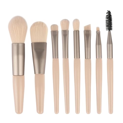 8-teiliges professionelles Make-up-Pinsel-Set for kosmetische Pulver, Lidschatten, Foundation, Rouge, Blending, Concealer, Schönheits-Make-up-Werkzeug (Color : Skin) von SBTRKT