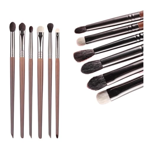 SBTRKT Kosmetisches 2/6-teiliges Make-up-Lidschatten-Pinsel-Set, Ziegenhaar-Werkzeug, ultraweiches Make-up, konischer Blender, diffuses Kit, Cut-Falten-Pinsel (Color : 11n11goathair) von SBTRKT