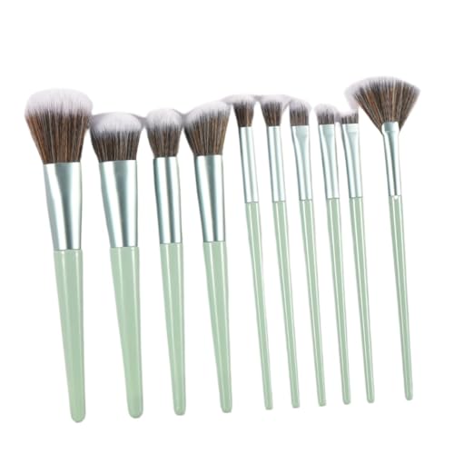 Premium Make-up Pinsel Set Lidschatten Foundation Damen Kosmetik Puder Rouge Blending Beauty Make Up Beauty Tool (Color : 10PCS Green) von SBTRKT