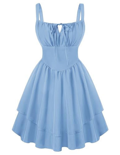 Damen Rockabilly Corsagenkleid A Linie Boho Flowy Swing Lolita Kleid Hellblau XXL Damen Rockabilly Corsagenkleid A Linie Boho Flowy Swing Lolita Kleid Hellblau XXL von SCARLET DARKNESS