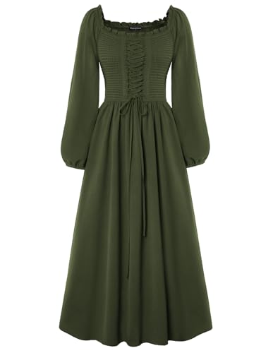 Damen Viktorianische Corsagenkleid Rockabilly Laternenärmel Swing Kleid Armeegrün S Damen Viktorianische Corsagenkleid Rockabilly Laternenärmel Swing Kleid Armeegrün S von SCARLET DARKNESS