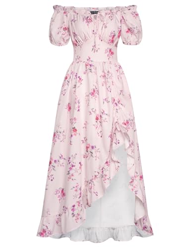 Rockabilly Piraten Kleider Damen Square Neck Rüschen Saum A-Linie Corsagenkleid Rot Druck auf Rosa XL Rockabilly Piraten Kleider Damen Square Neck Rüschen Saum A-Linie Corsagenkleid Rot Druck auf Rosa XL von SCARLET DARKNESS